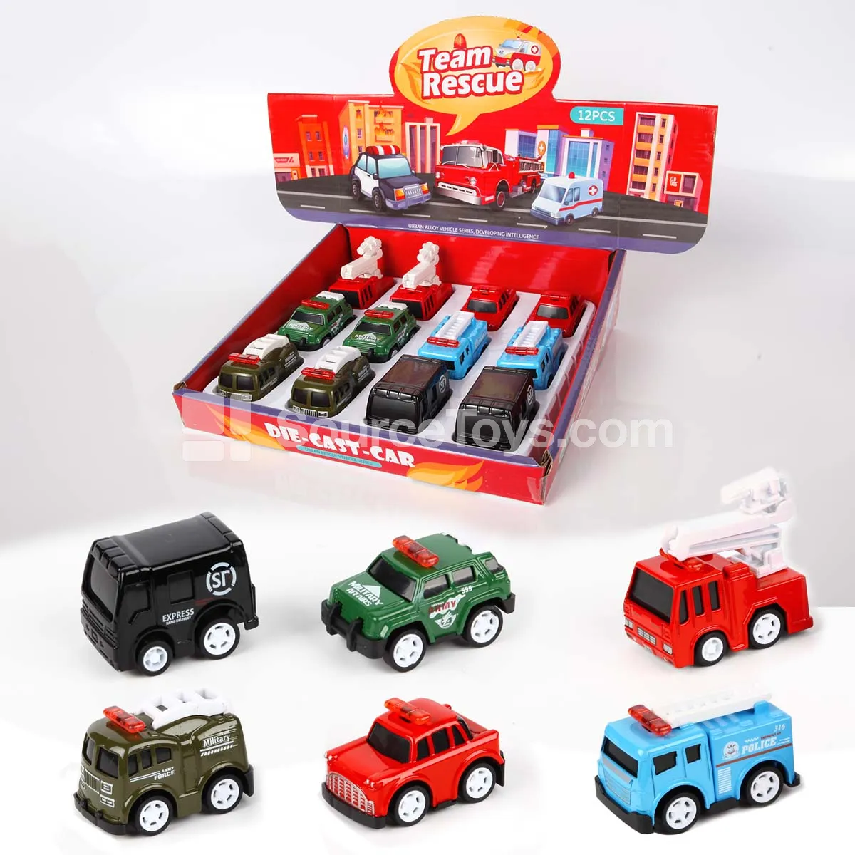 Q-version Alloy City Rescue Engineering Vehicle Set Q-version Alloy City Rescue Engineering Vehicle Set