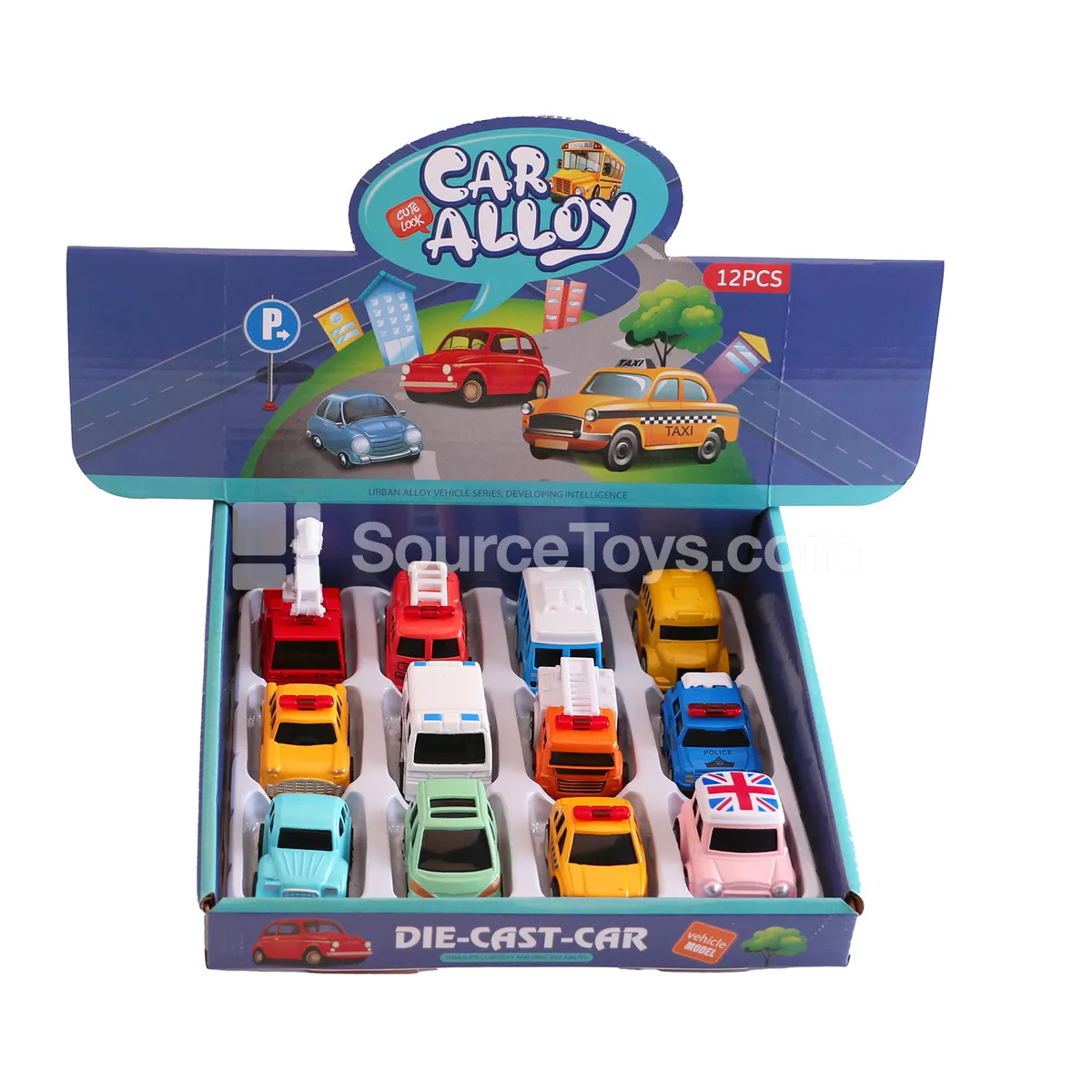 Mini Die-Cast Cartoon City Rescue Engineering Vehicle & Retro Bus Pullback Car Mini Die-Cast Cartoon City Rescue Engineering Vehicle & Retro Bus Pullback Car