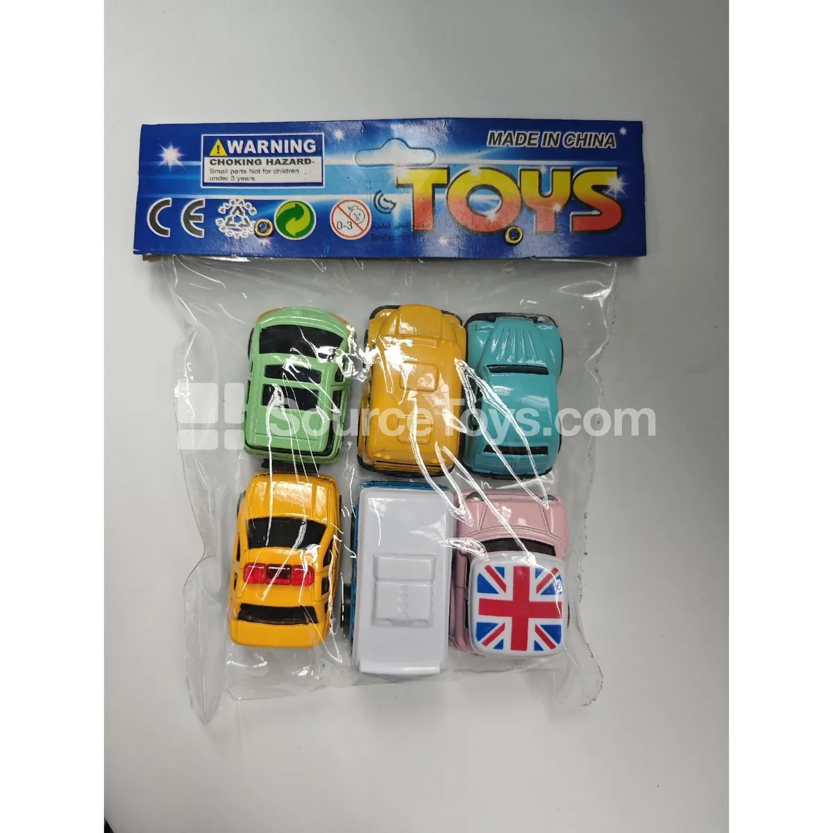 Friction-Powered Alloy City Bus Taxi School Car in PVC Bag