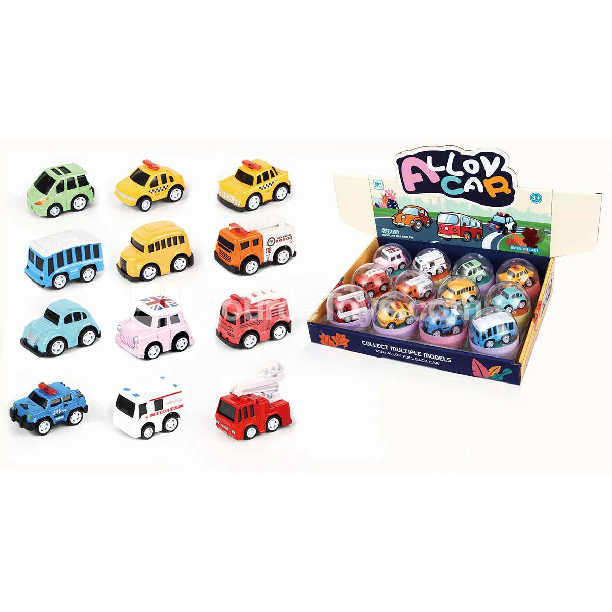 Mini Die-cast Vehicle Display Case Set - 12 Styles Mini Die-cast Vehicle Display Case Set - 12 Styles