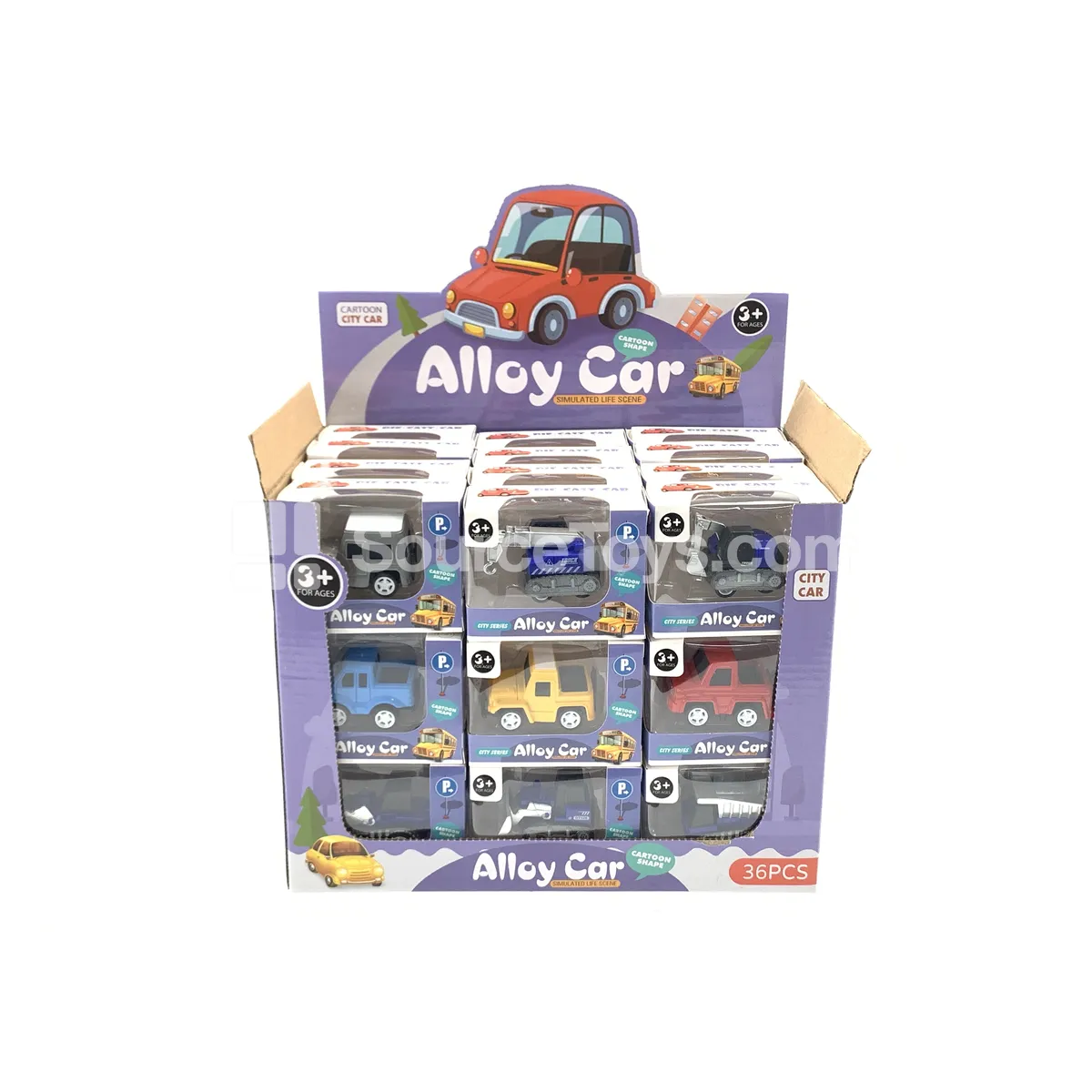 36-Pack Alloy Pullback Engineering Vehicle Display Box 36-Pack Alloy Pullback Engineering Vehicle Display Box