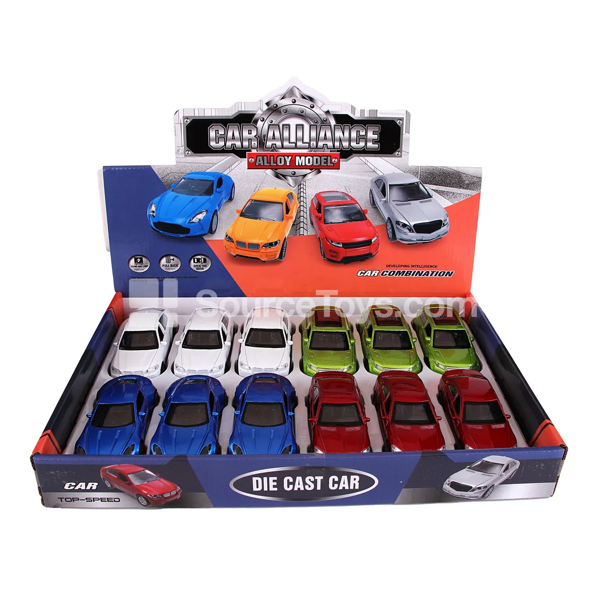 1:36 Alloy Car Set, 4 Styles, Opening Doors, Friction Powered, No IC 1:36 Alloy Car Set, 4 Styles, Opening Doors, Friction Powered, No IC