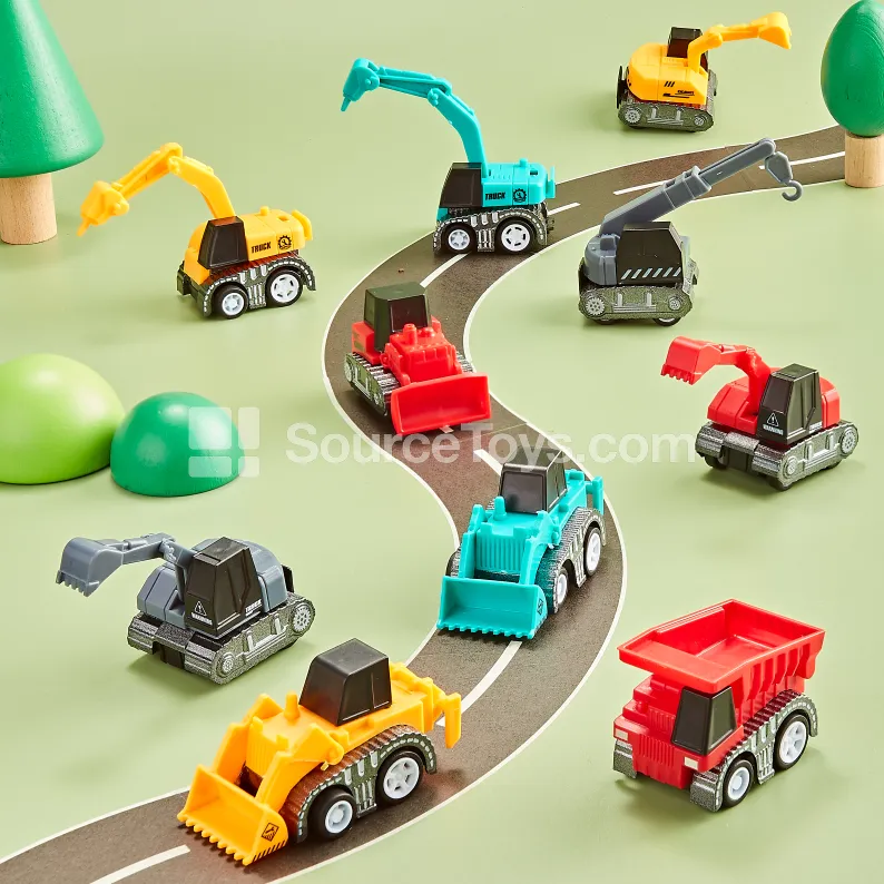 Q-Style Pull-Back Alloy Construction Vehicles Set 6 Styles Q-Style Pull-Back Alloy Construction Vehicles Set 6 Styles