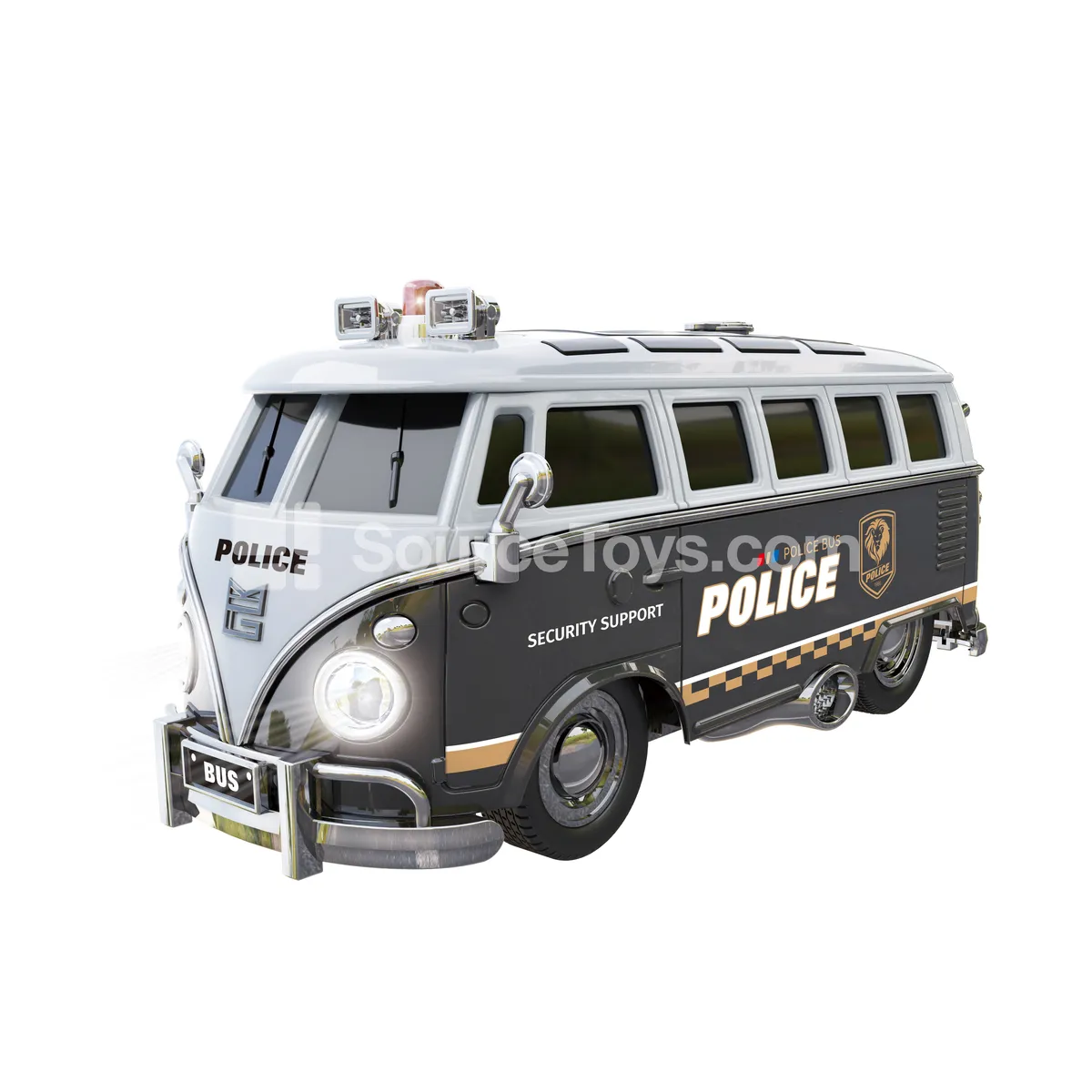 Friction-Powered Touch-Activated Alloy Spray Police Bus Friction-Powered Touch-Activated Alloy Spray Police Bus