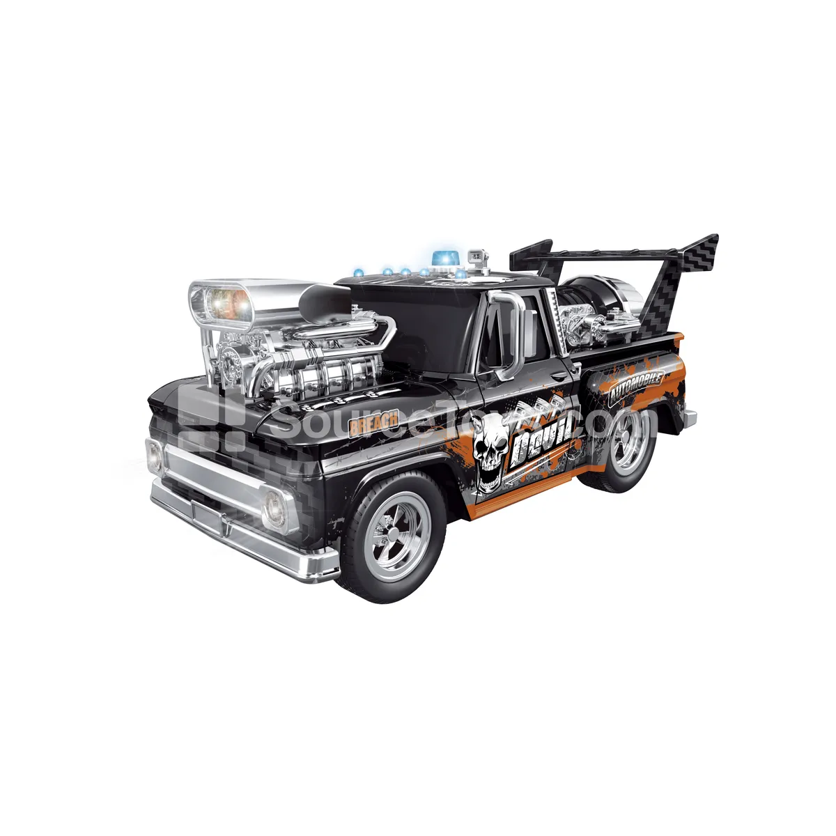 Friction Powered Touch-Activated Alloy Spray Paint Pickup Truck
