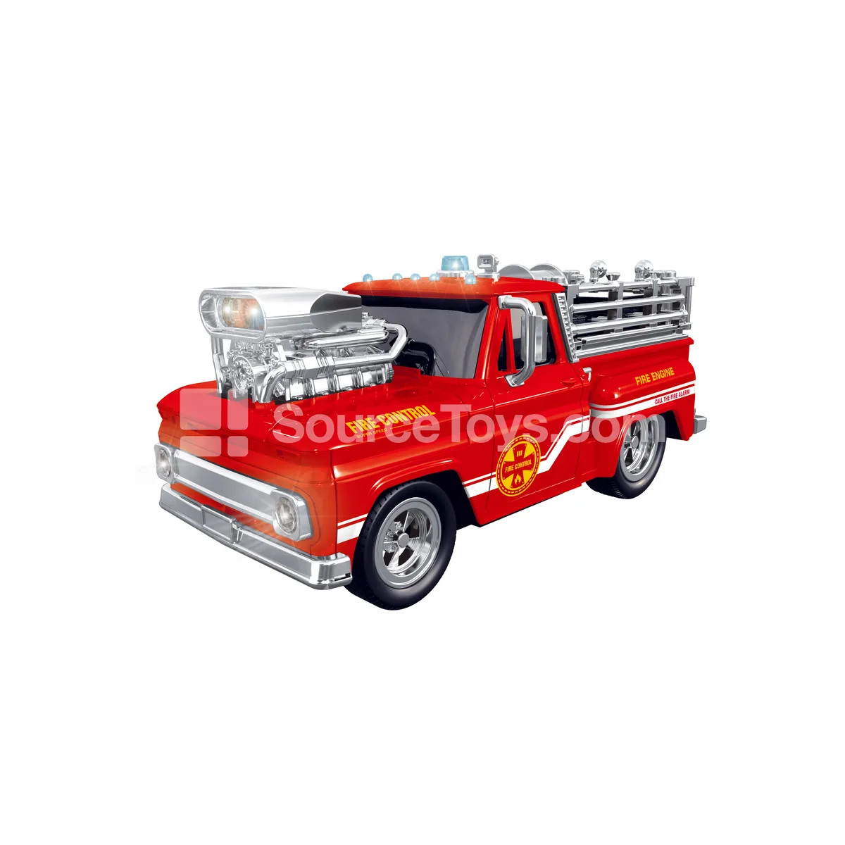 Friction-Powered Touch-Activated Alloy Fire Truck with Spray
