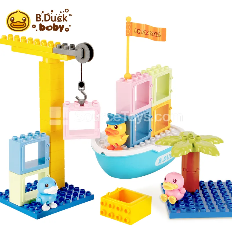 Duck-Shaped Building Block Ship with Figure Duck-Shaped Building Block Ship with Figure