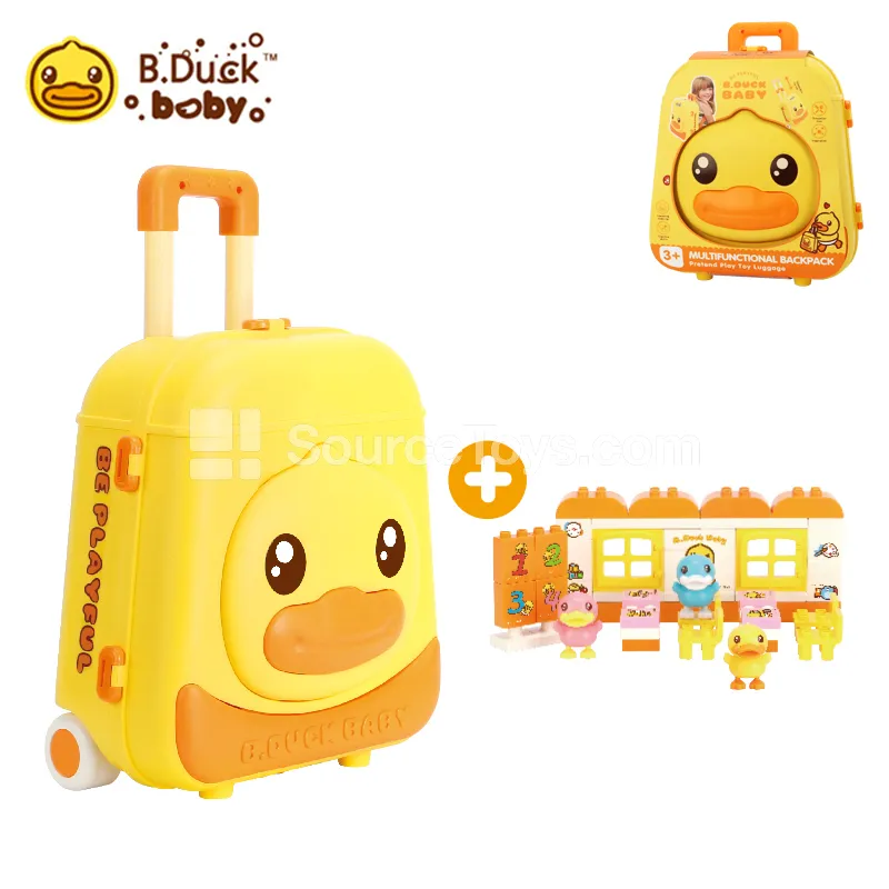 Building Block Backpack Suitcase Pretend Play School Scene Building Block Backpack Suitcase Pretend Play School Scene