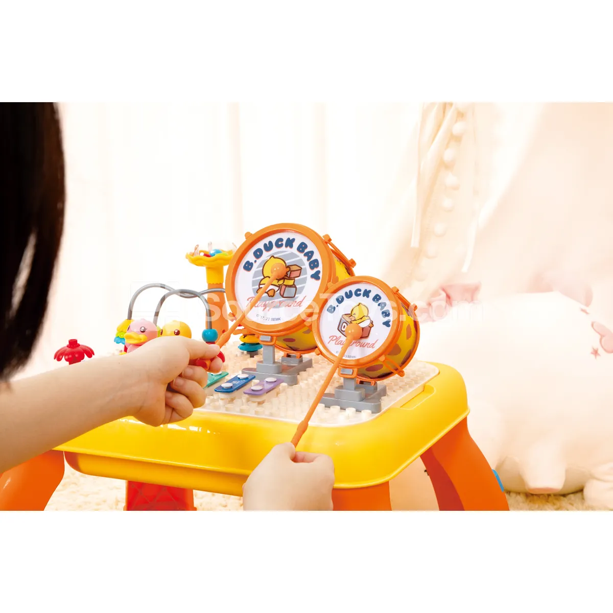 Musical Building Block Table with Drum and Xylophone Musical Building Block Table with Drum and Xylophone