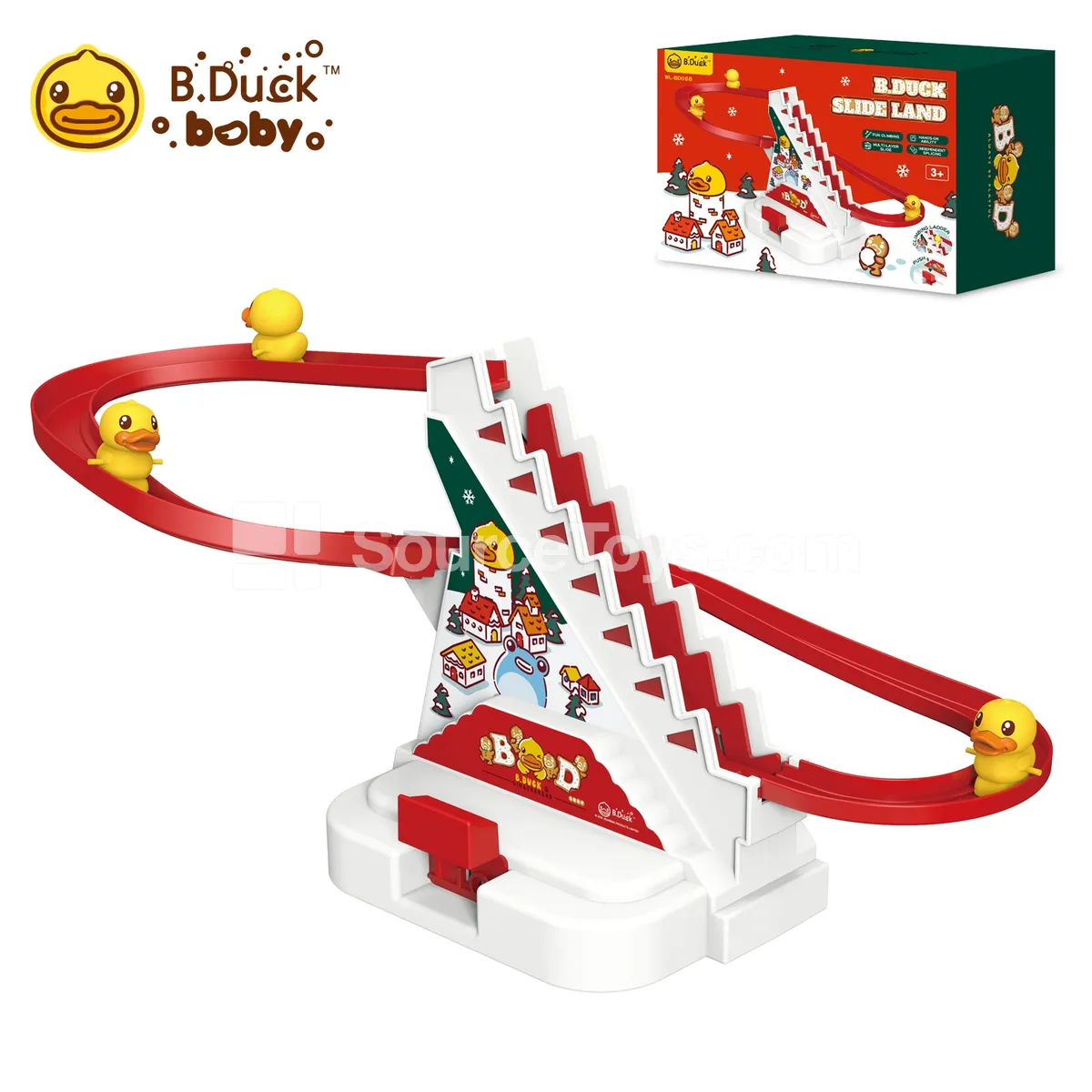 Track Slide Duck (Christmas Edition) Stair-Climbing Manual Slide Track with 2 Duck Figures Press-Down Desktop Game Track Slide Duck (Christmas Edition) Stair-Climbing Manual Slide Track with 2 Duck Figures Press-Down Desktop Game