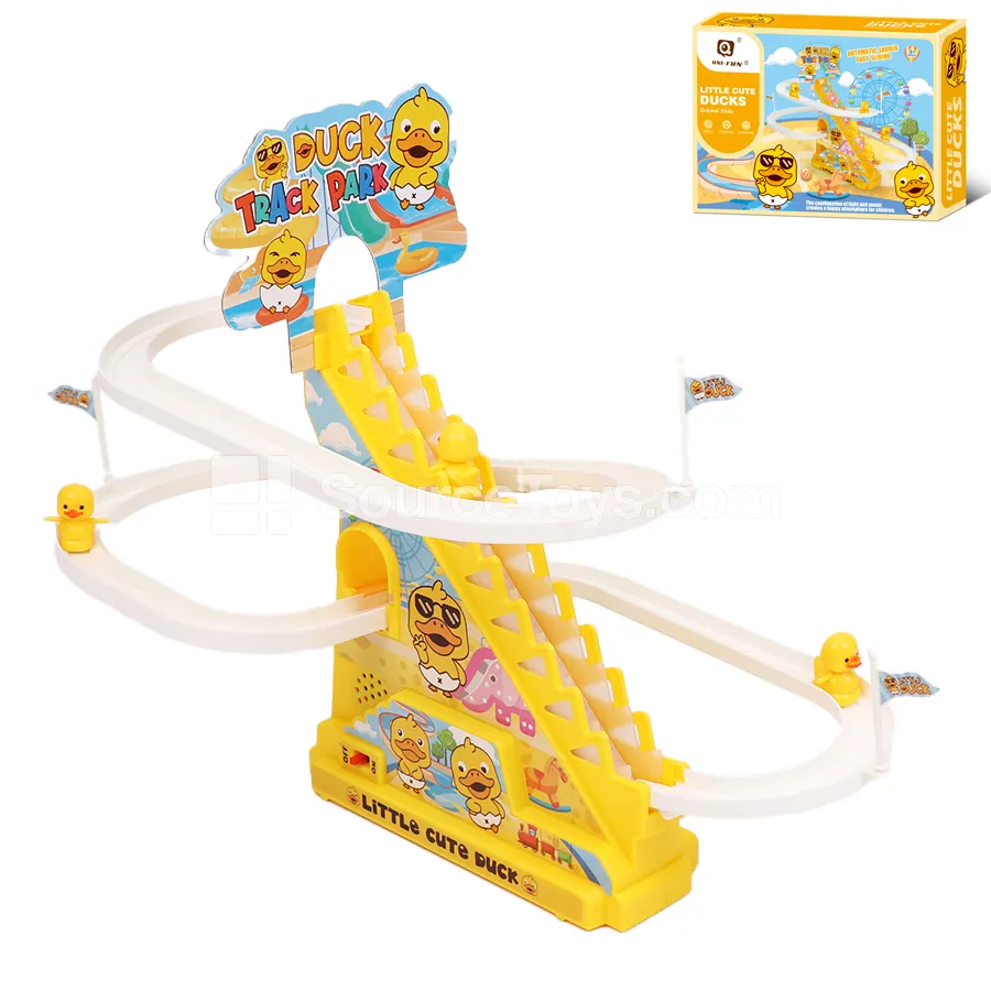 Large Duck Slide Track Set with 3 Figures (Battery-Powered, 1 Song)
