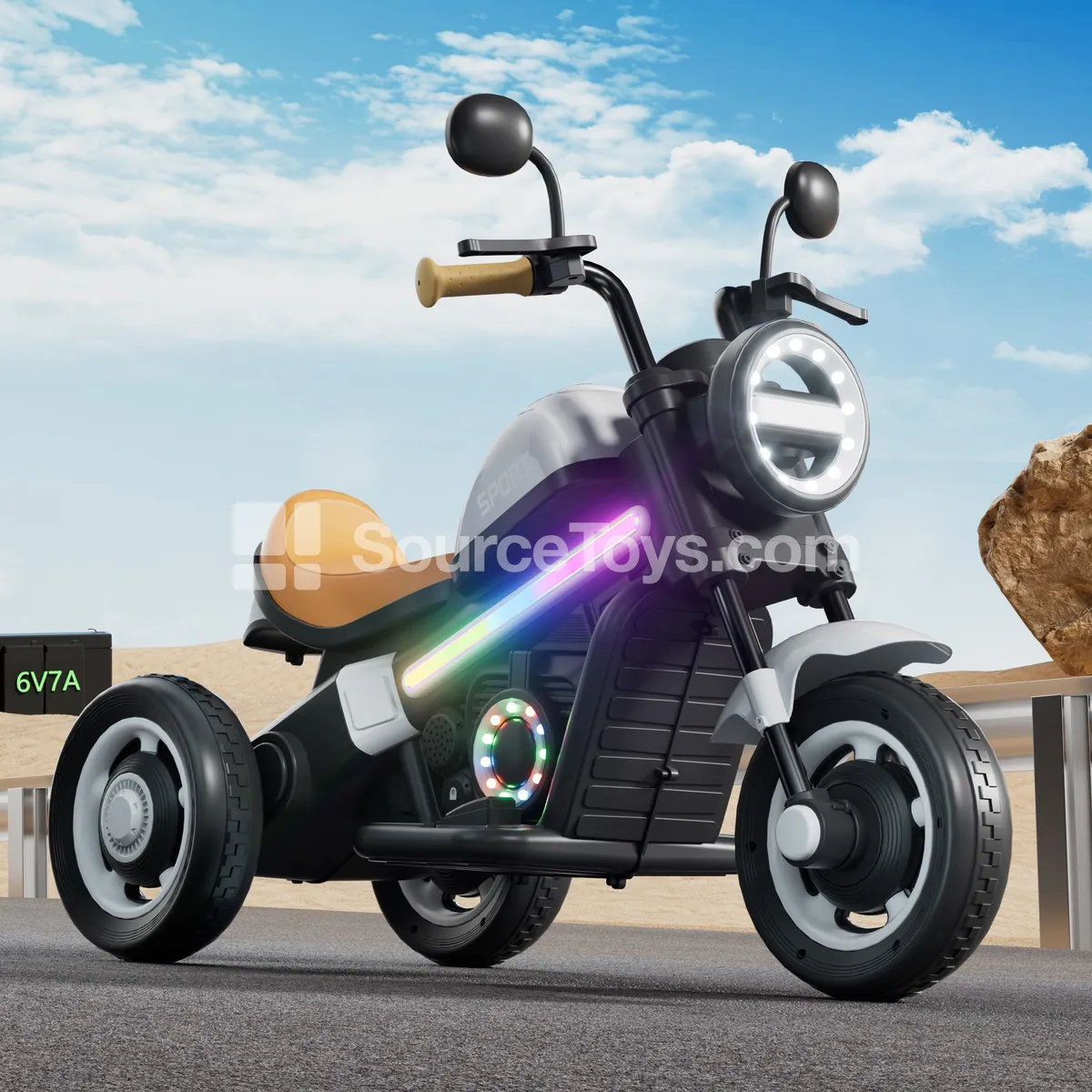 Electric Single-Drive Vintage Kids Tricycle Ride-On Electric Single-Drive Vintage Kids Tricycle Ride-On