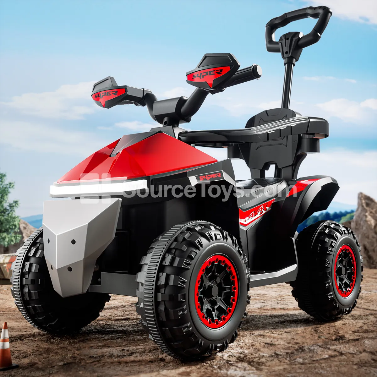 Push Handle Sand Scooter Beach Toy (China Red, Rose Red, Klein Blue)