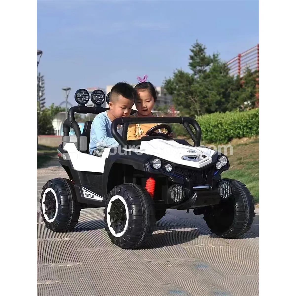 Electric Dual-Drive Remote Control Off-Road Ride-On (White, Red, Blue, Pink) Electric Dual-Drive Remote Control Off-Road Ride-On (White, Red, Blue, Pink)
