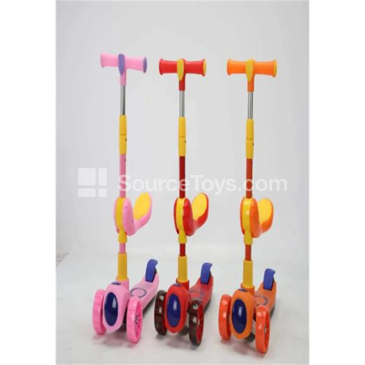 Foldable Scooter with Light & Music Seat (Red, Pink, Orange, Dark Green)