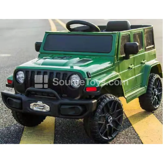 Military Jeep Electric Ride-On Car (White, Red, Army Green)