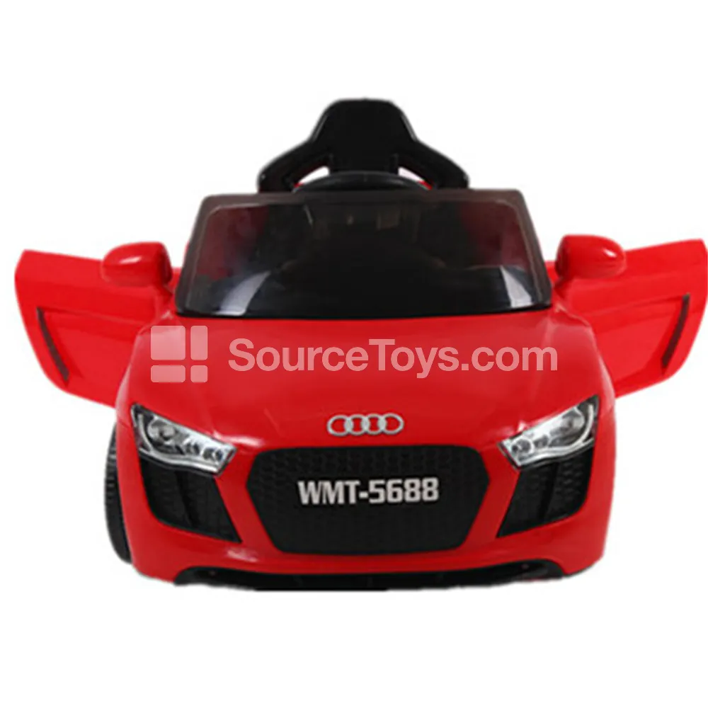 Electric Remote Control Convertible Car Ride-On with Dual Drive, Spoiler & Double Doors (Red, White, Yellow, Blue, Pink)
