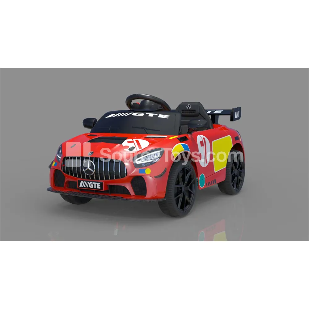 Electric Remote Control Convertible Ride-On Car with Spoiler, Double Doors, Red/White/Yellow/Green