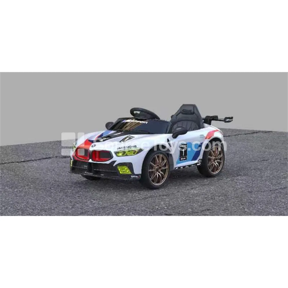 Electric Remote Control Convertible Sports Car with Spoiler and Double Doors Red/White/Yellow