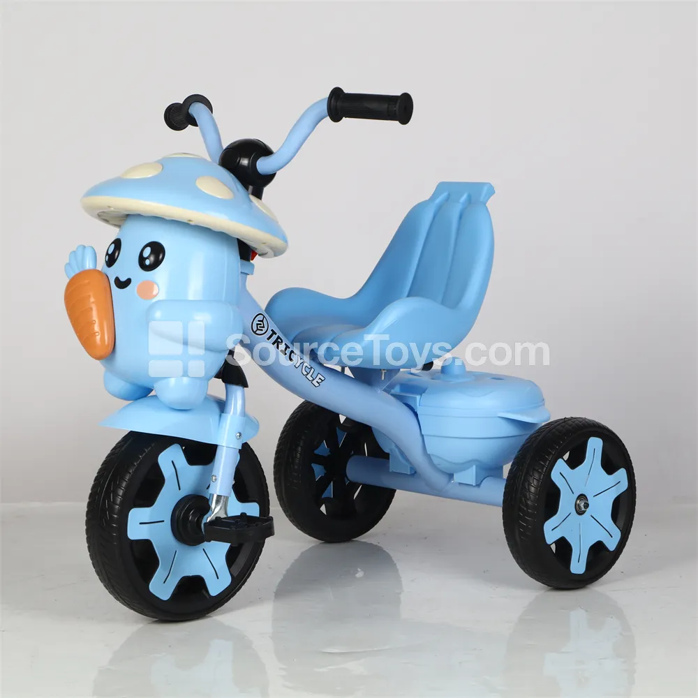 Cartoon Fruit & Vegetable Tricycle (Green, Pink, Blue)