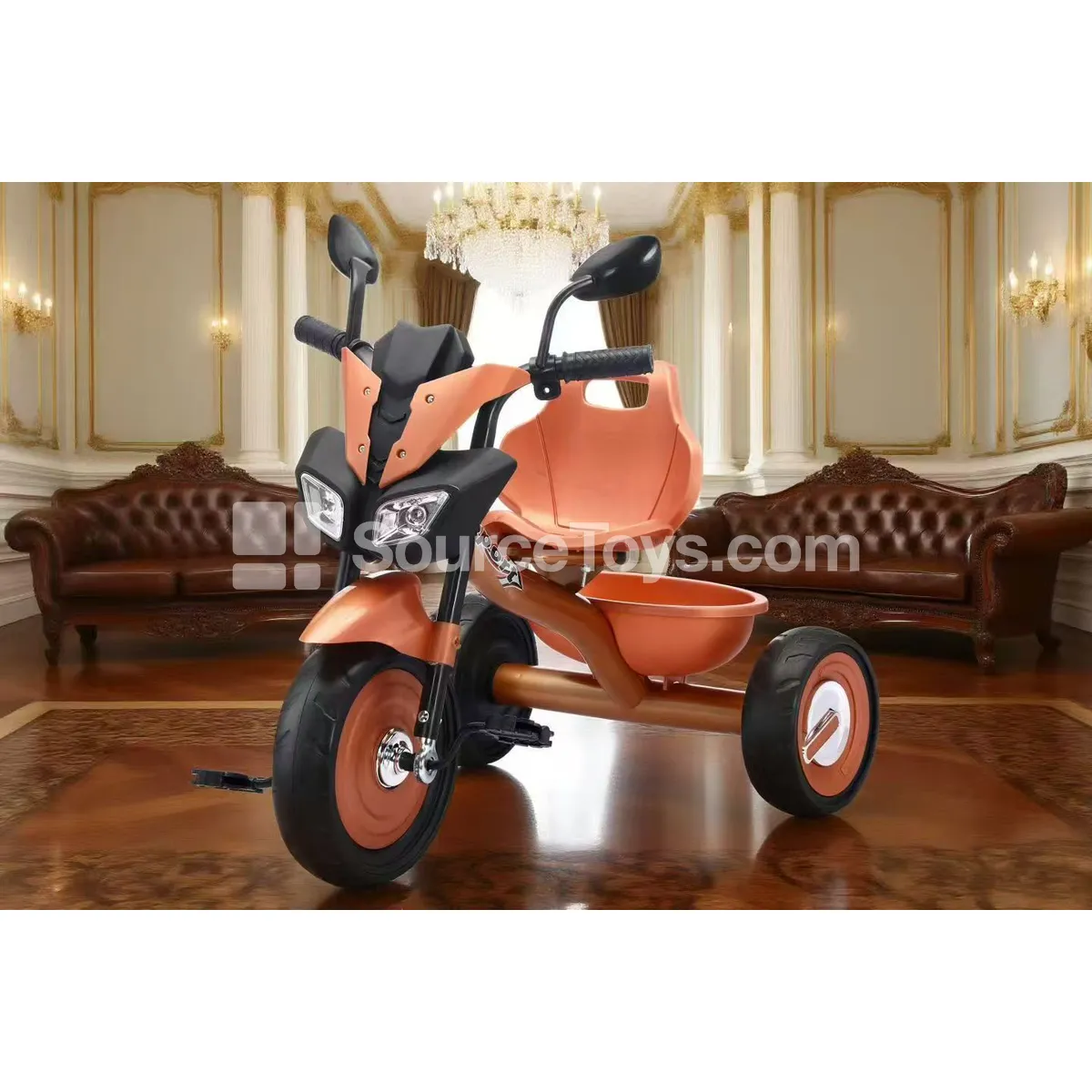 Tricycle with Bucket (Gold, Gray, Wine Red, Green)