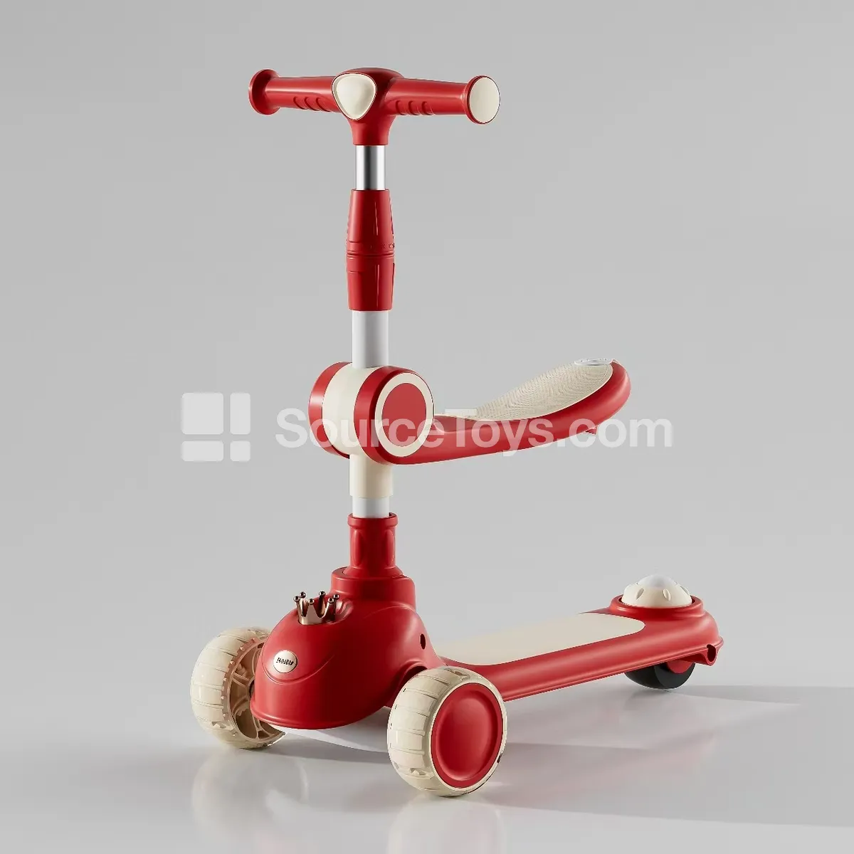 Crown Ride-On Scooter with Seat (Red, Blue, Brown, Off-White, Green)