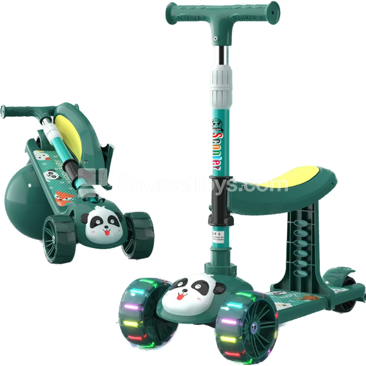 Classic Panda Foldable Scooter with Seat (Green) Classic Panda Foldable Scooter with Seat (Green)