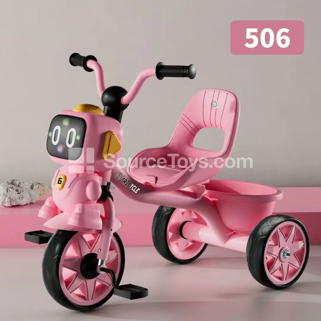 Ride-On Tricycle with Cart (Green/Blue/Pink)