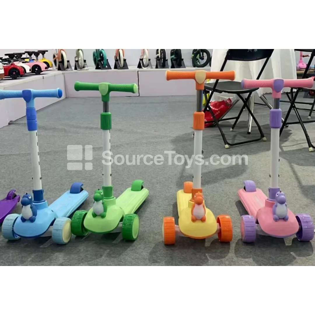 Cartoon Dinosaur Kids Scooter (Pink, Yellow, Green)