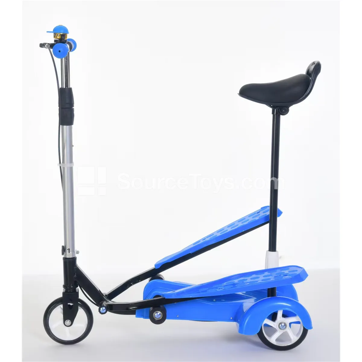 Two-Wing Foot Pedal Kid's Scooter with Handbrake (Red, Blue)