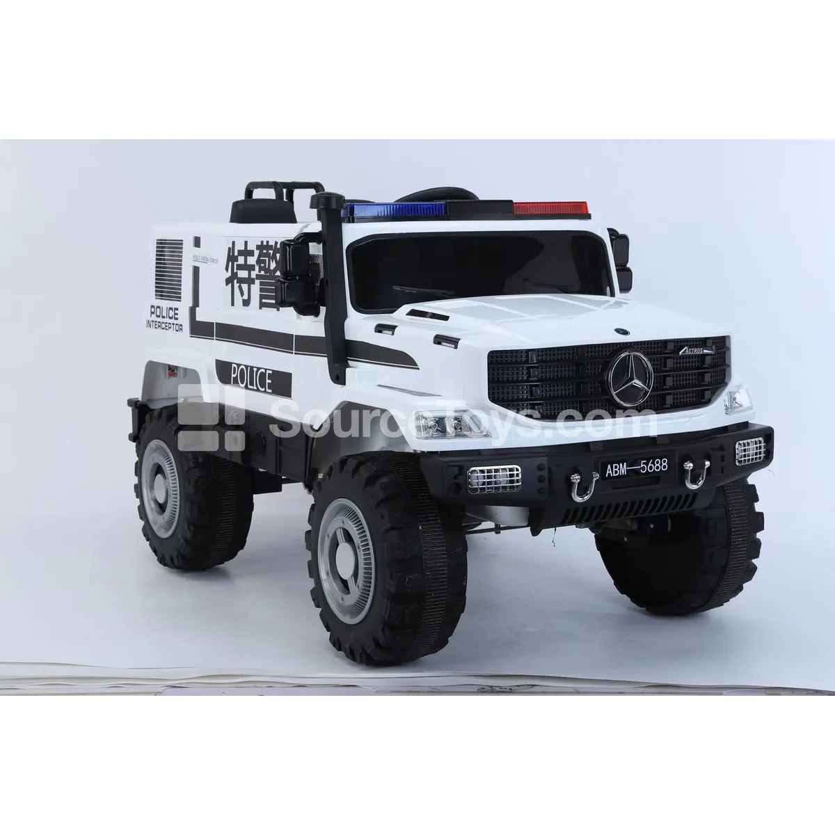 Electric 4WD Police Off-Road Vehicle (Black, White, Red, Beige)