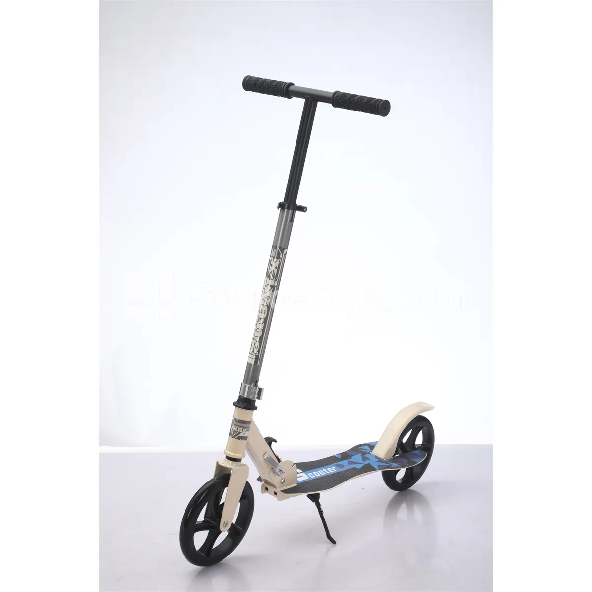 Kids Scooter with Stand (Matte Black, White Card)