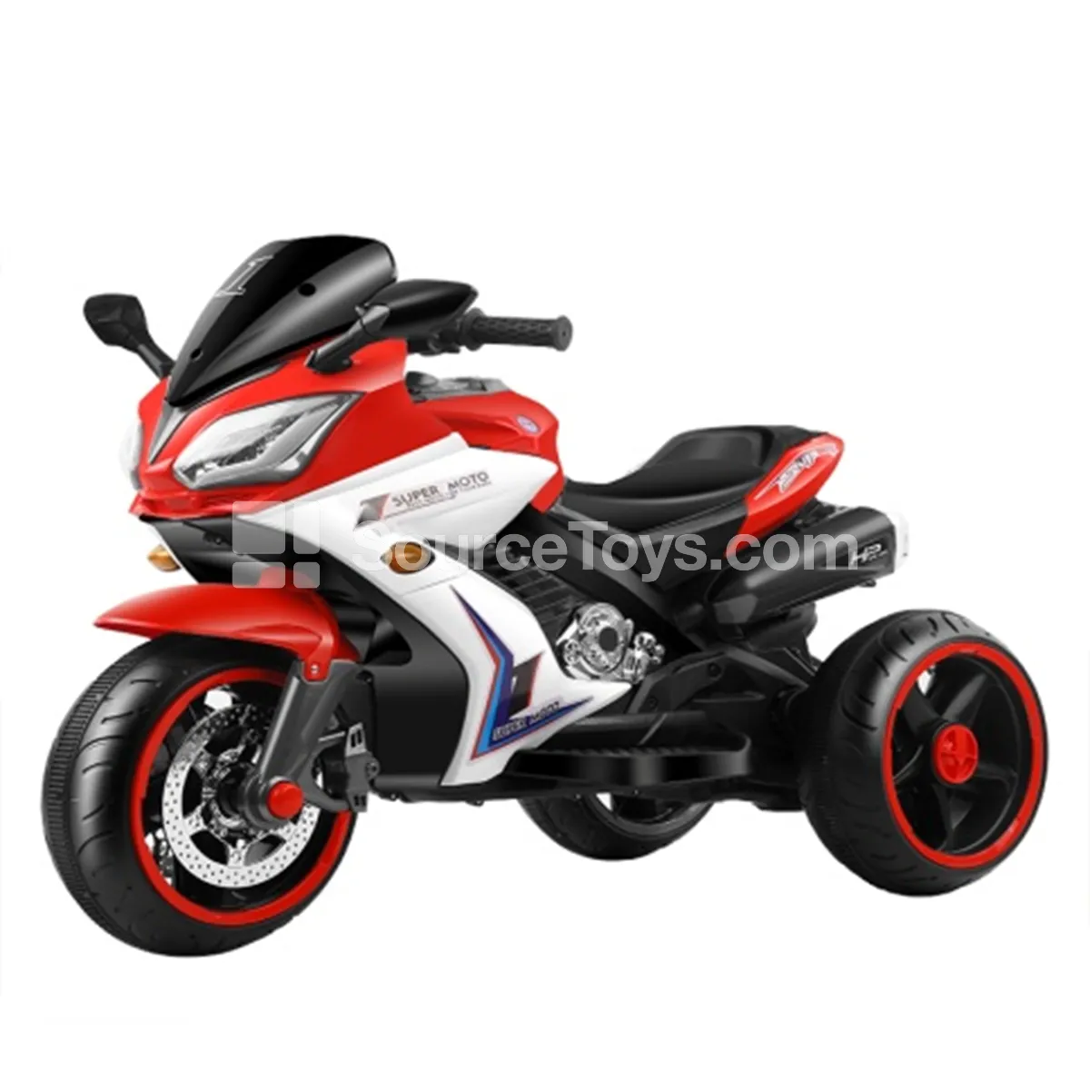 Electric Ride-On Tricycle Motorcycle (Red, Blue, White)