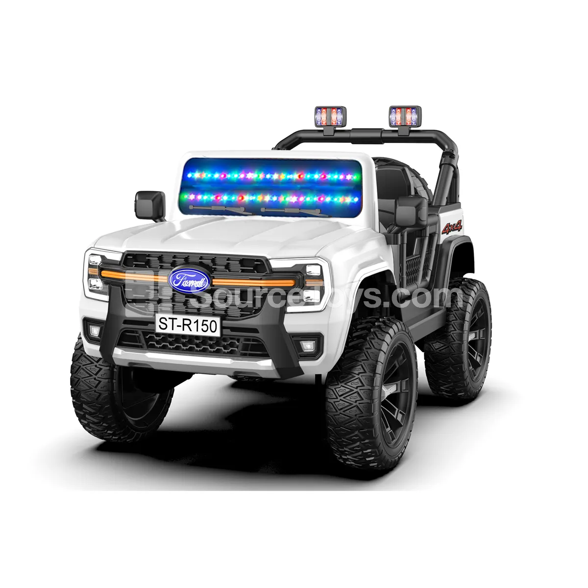 Electric Remote Control Ride-On Off-Road Car (White, Red, Orange)