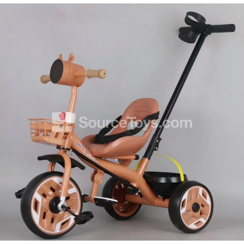 Tricycle with Trailer, Basket, and Push Handle Tricycle with Trailer, Basket, and Push Handle