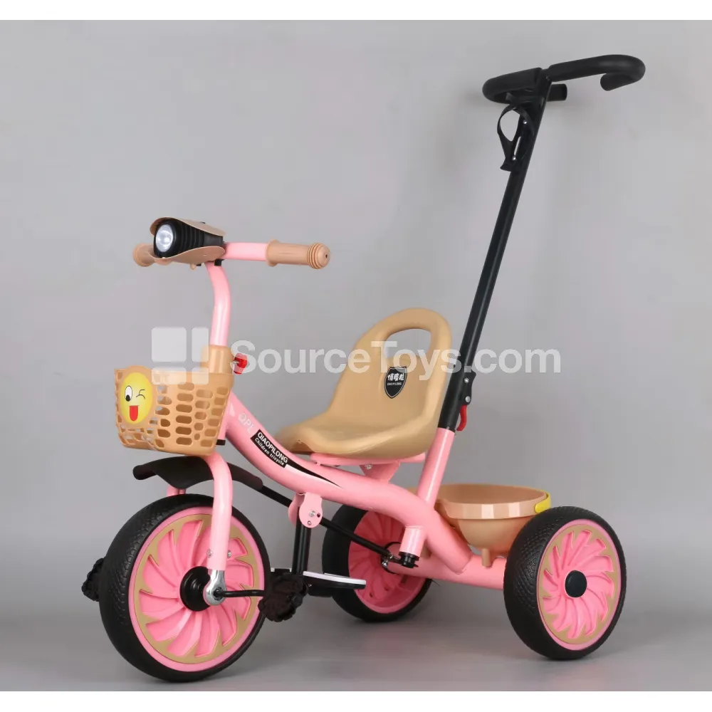 Tricycle with Push Handle, Basket & Cart Tricycle with Push Handle, Basket & Cart