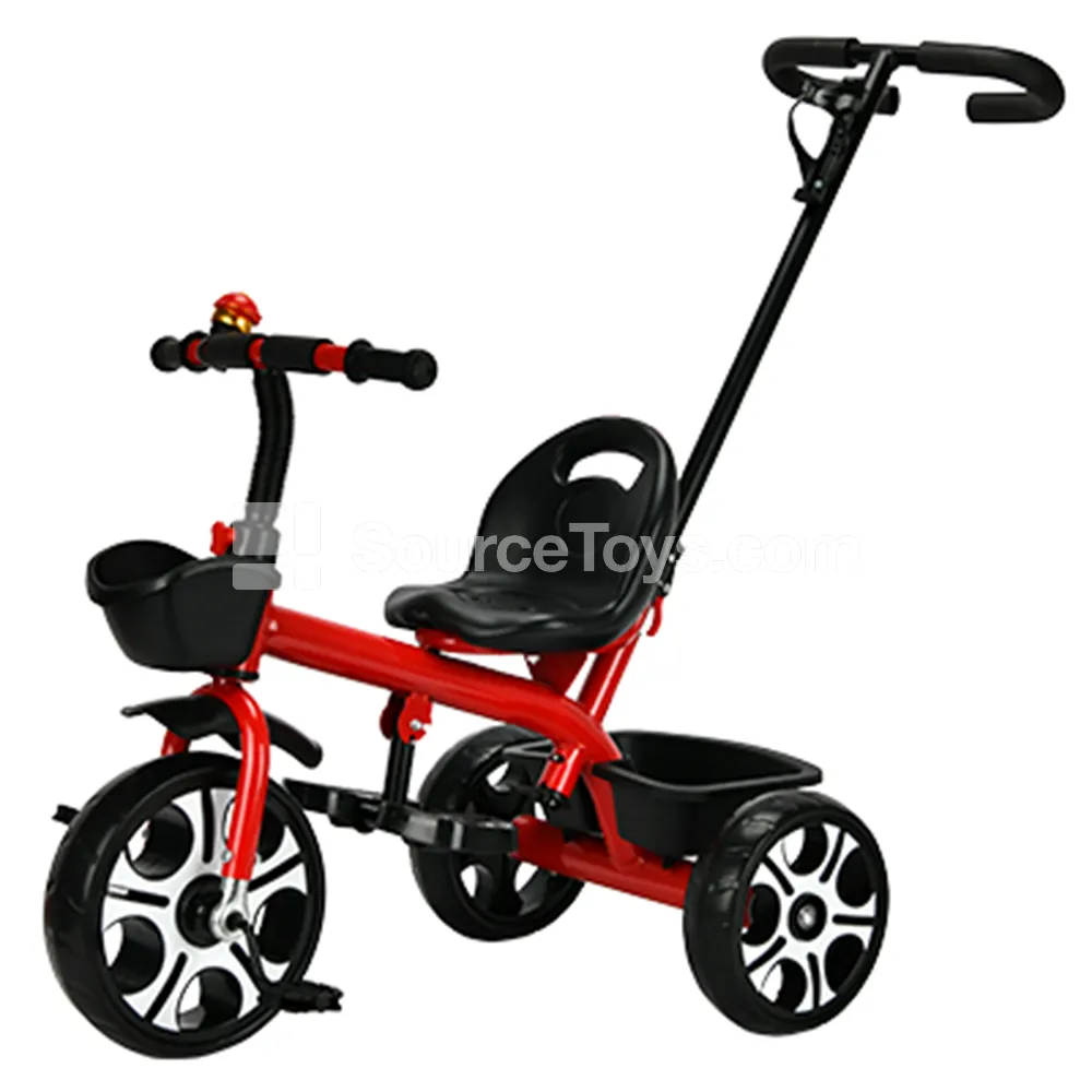 Children's Tricycle with Push Handle (Red, Blue, Orange) Children's Tricycle with Push Handle (Red, Blue, Orange)