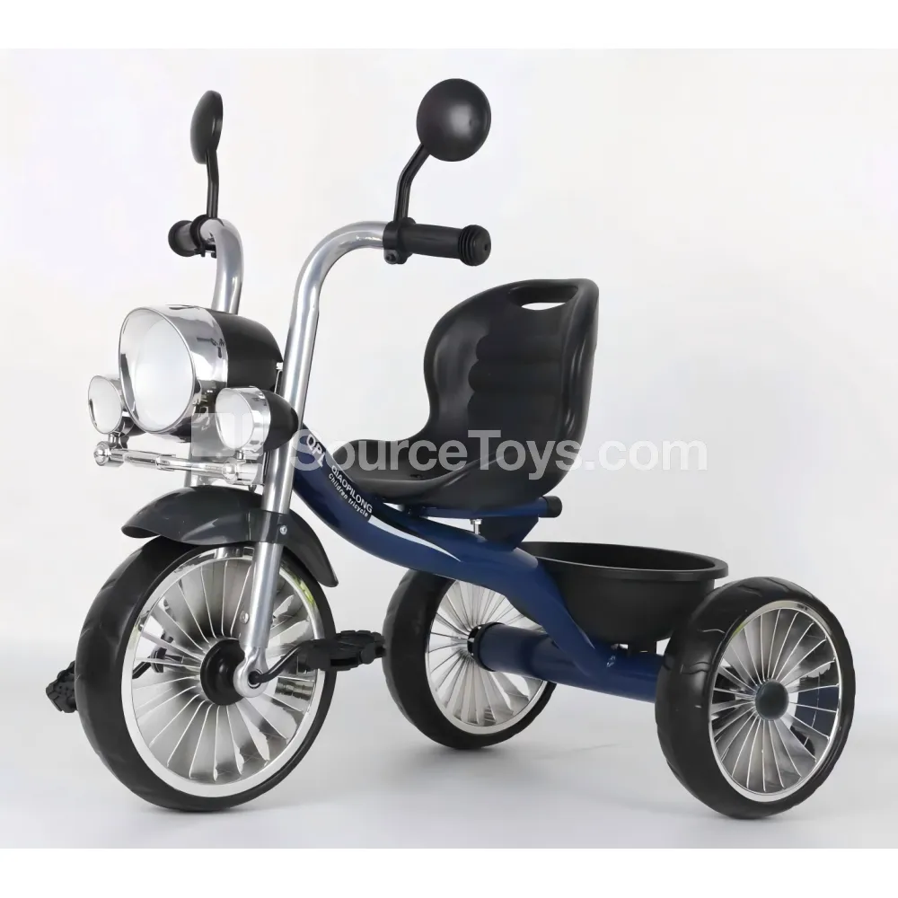 Vintage Motorcycle Tricycle with Cart for Kids (Blue, Red, Brown) Vintage Motorcycle Tricycle with Cart for Kids (Blue, Red, Brown)