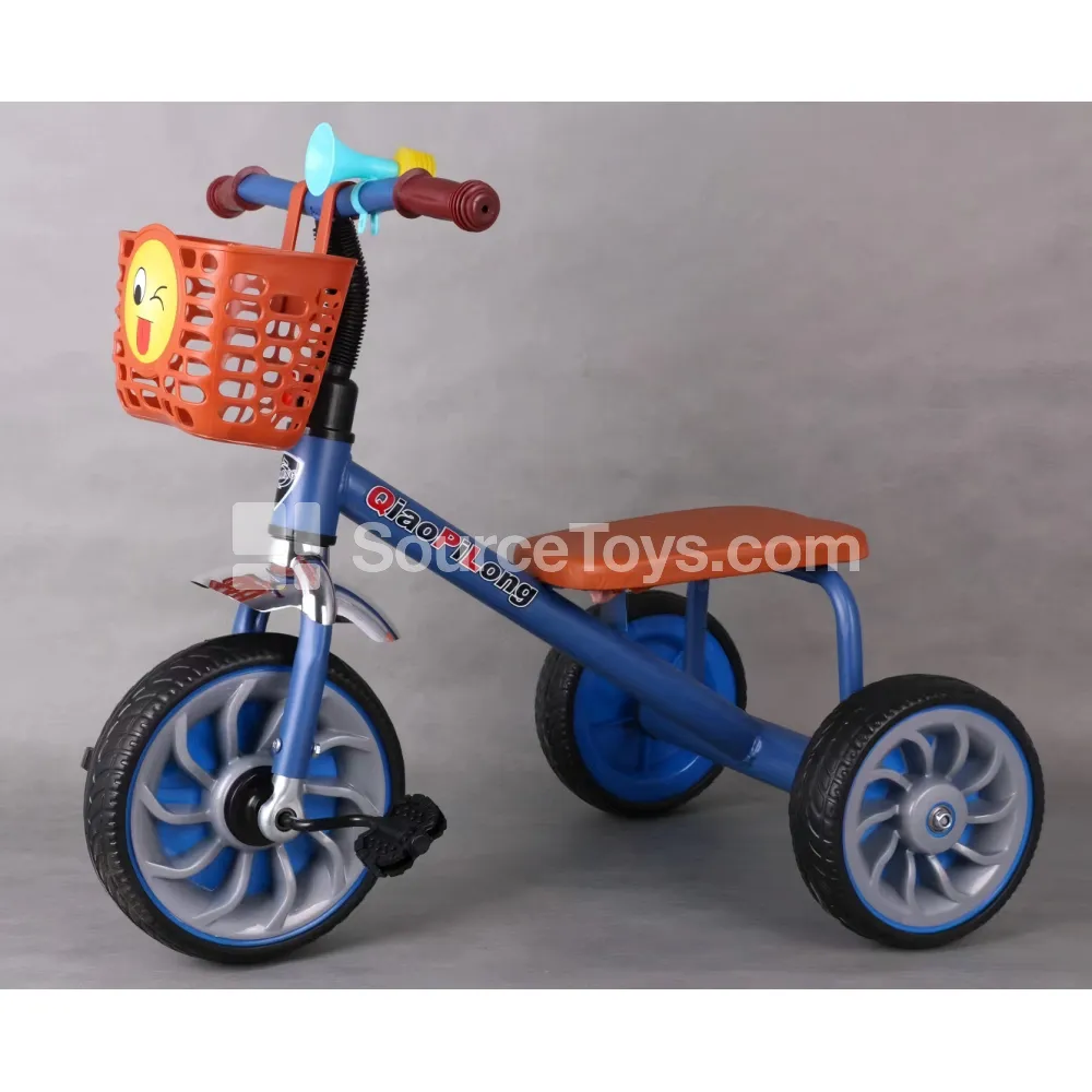 Children's Tricycle with Basket (Blue, Green, Orange)