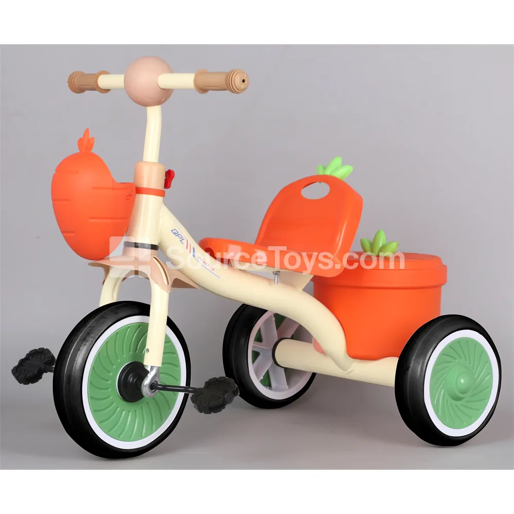 Carrot Kids Tricycle with Cart (Pink, Blue, Green)