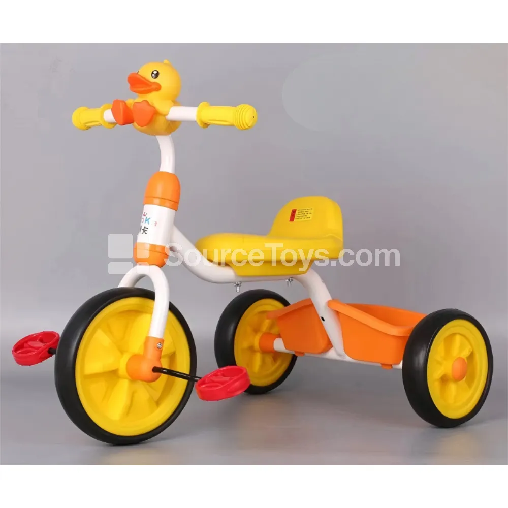 Ride-On Tricycle with Trailer, Pink/Blue/Yellow Ride-On Tricycle with Trailer, Pink/Blue/Yellow