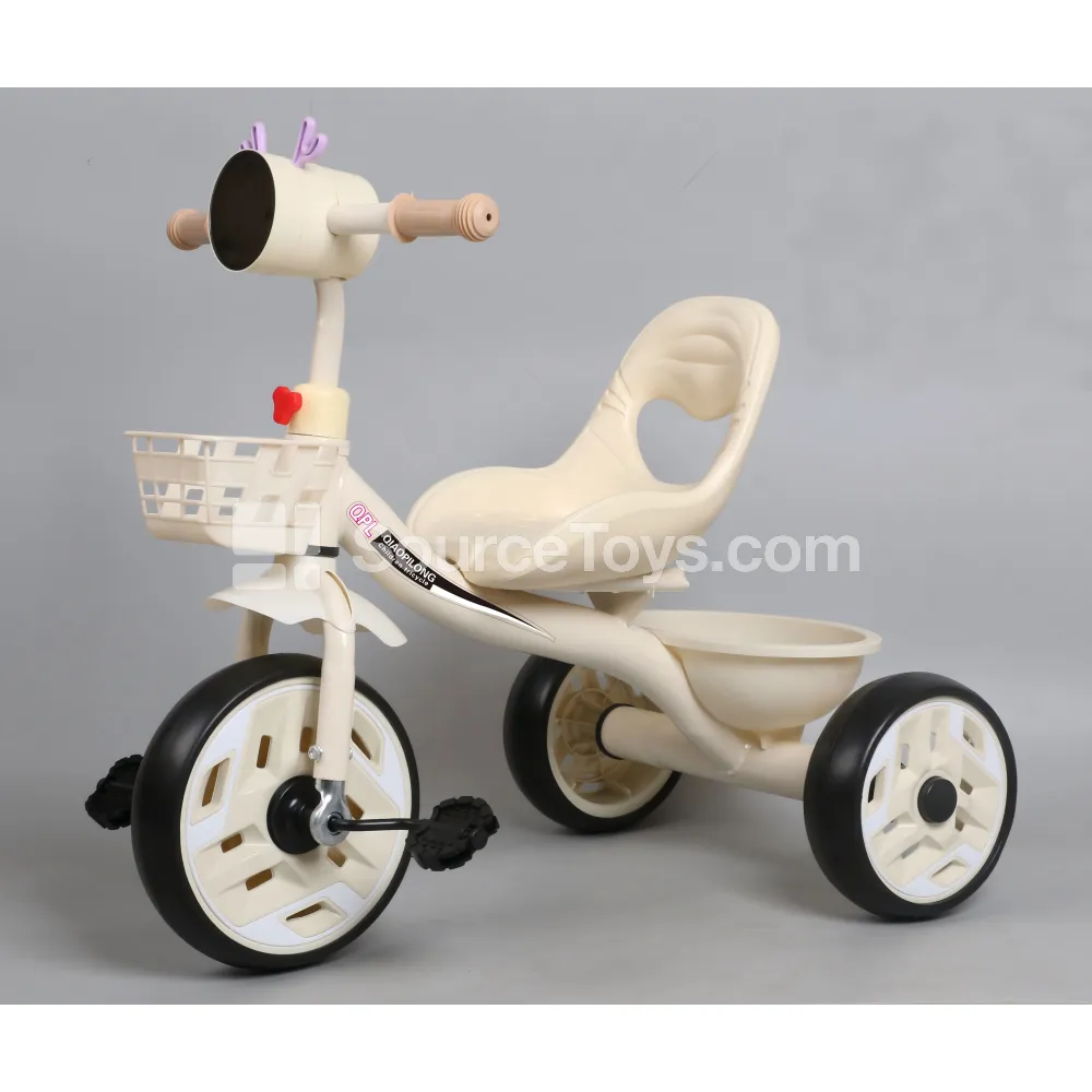 Tricycle with Cart and Basket (Cream, Brown, Light Blue) Tricycle with Cart and Basket (Cream, Brown, Light Blue)