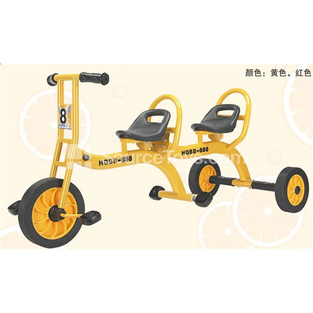 Tandem Tricycle with Backrest (Yellow, Red) Tandem Tricycle with Backrest (Yellow, Red)