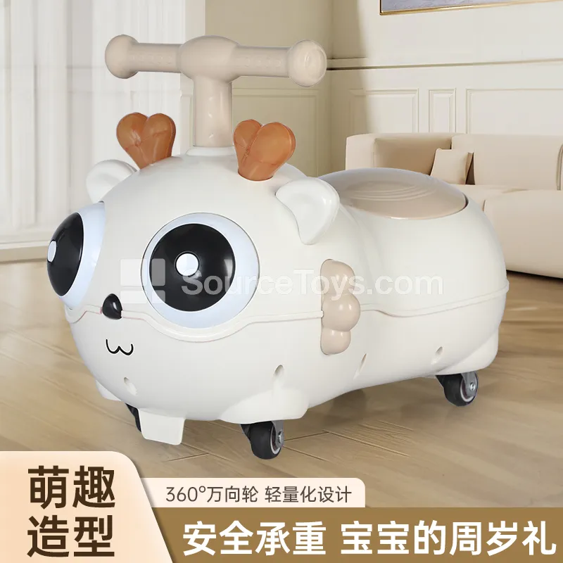 Cartoon Lamb Toddler Ride-On Scooter (Cream White, Pink, Purple)