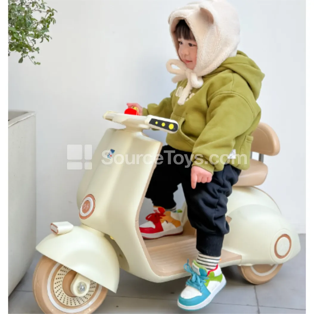 Electric Tricycle Ride-On (Fresh Green, Macaron Pink, Cream White)