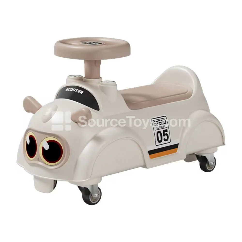 Cartoon Big-Eye Scooter Ride-On (Orange, Pink, Brown, Green)
