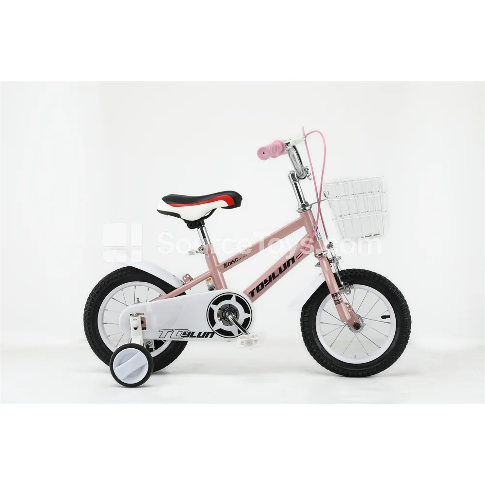 12-inch Two-Wheel Bicycle with Basket, Cherry Pink 12-inch Two-Wheel Bicycle with Basket, Cherry Pink