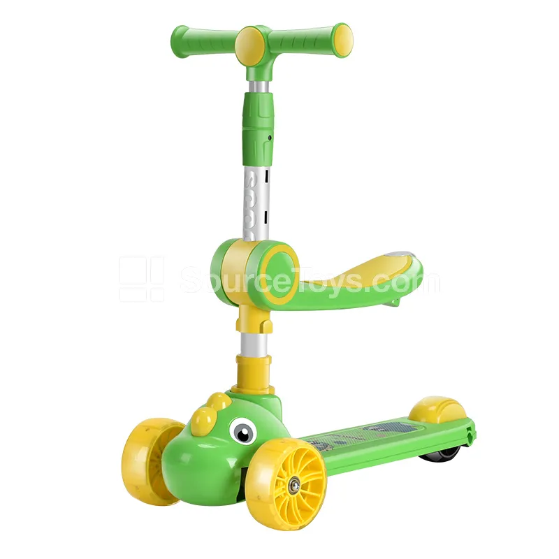 Cartoon Dinosaur Ride-On Scooter with Seat (Green) Cartoon Dinosaur Ride-On Scooter with Seat (Green)