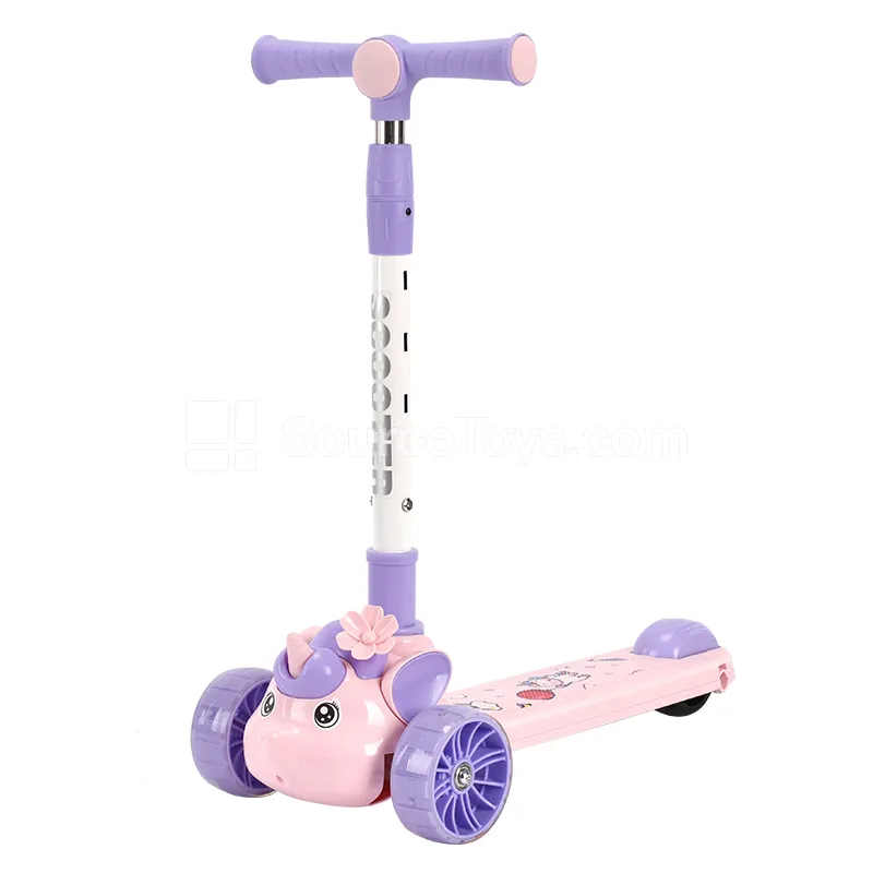 Cartoon Dinosaur Scooter with Floral Decoration (Purple) Cartoon Dinosaur Scooter with Floral Decoration (Purple)