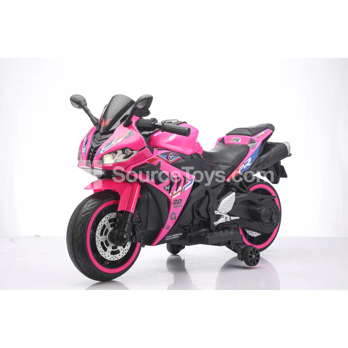 Electric Two-Wheel Motorcycle Ride-On Red Black Pink